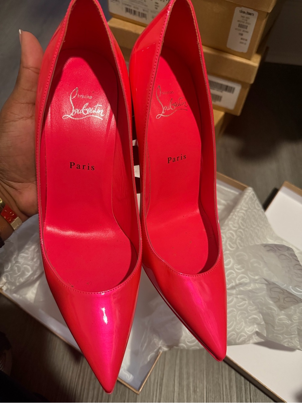 Christian Louboutin Hot Pink Patent Kate 100s